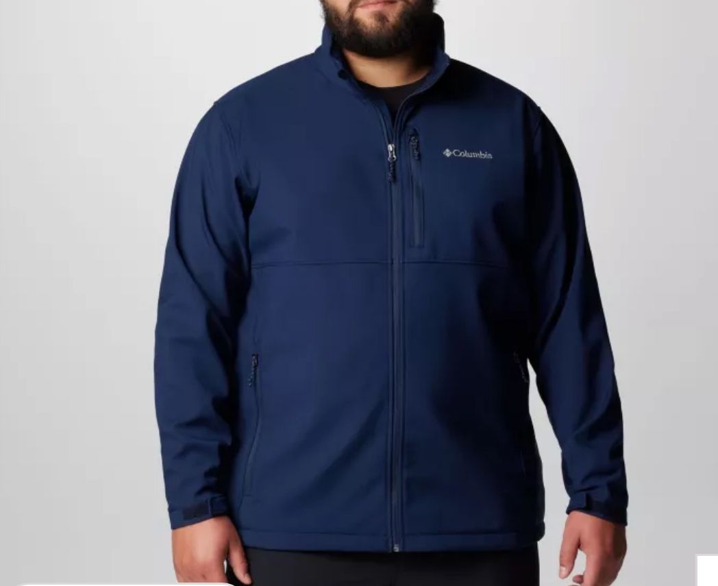 Columbia Men’s Big & Tall Ascender Softshell Wind Jacket, Size 4XL (Navy Blue)