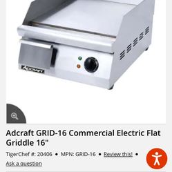 16 In Adcraft Griddle 
