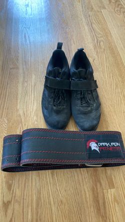 Adidas powerlifter shoes size 13 and dark iron weight belt