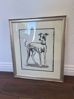 Framed sighthound print from Arhaus