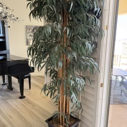 7' Artificial Bamboo Potted Floor Tree