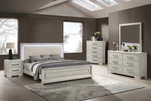 Brand New Elegant Antique White Queen Bedroom Set