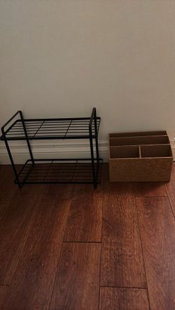 2 Organizers Black Wire Rack And Letter Organizer