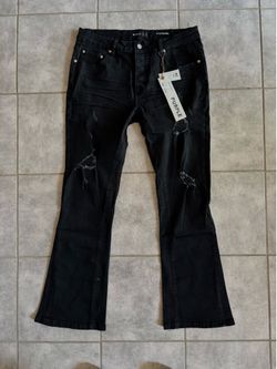 Black Flared Purple Jeans