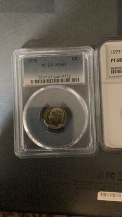 PF 68 cameo S 1973 Dime and PCGS MS65 1970 Dime