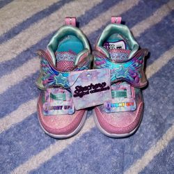 Skechers S-Lights Glimmer Kicks Magical Wings - Size 5 Kids'
