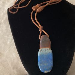 Vintage Tribal Necklace With Authentic Hand Designed/painted Stone
