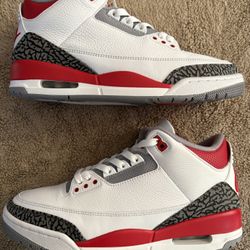 2022 Jordan 3 Retro Fire Red Size 10