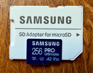 Samsung PRO Ultimate microSD Memory Card Plus Adaptor 256GB microSDXC Up To 200 MB/s 4K USD UHS-I Class 10 U3 V30 A2