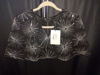 CLUB L LONDON  Agnella/ Black Embellished V- Neck/ size UK 6 imported. New with tags