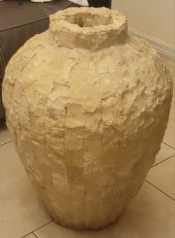 Raw Tessellated Fossil Stone Floor Vase