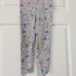 GAP Gray Leggings with Pink & Blue Paint Splatter Girls Size 5T