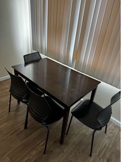 wooden table  with 4 chairs