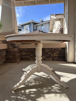 White wooden table