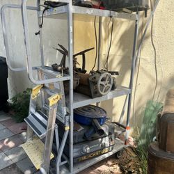 Cart With Wheels And Step Ladder 