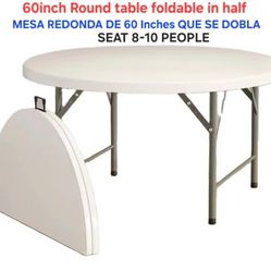 60-inch ROUND table Folds In Half