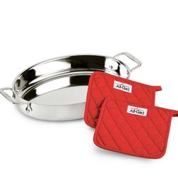 All Clad Stainless Steel Oven Baker And Potholder Set