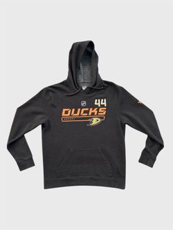 Anaheim Ducks Rob Niedermayer gray NHL Hockey hoodie sweatshirt Size Large 22x28