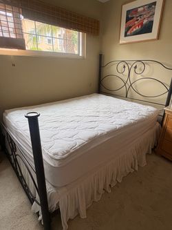 Queen bed and frame