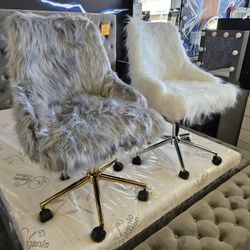 Brand New Hairy Style Vanity Desk Chairs Swivel $149