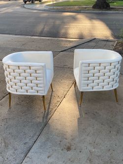 Two Cristen Velvet Barrel Chair worth $490