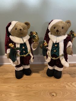 Christmas Holiday Standing Alone Bears Set Of 2 