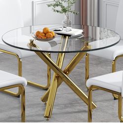Round Table With Tampered Glass
