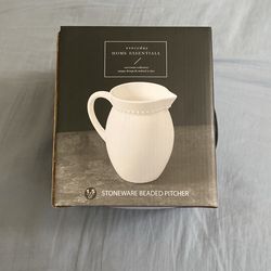 Everyday Home Essentials 1.5 QT Stoneware Beaded Pitcher 