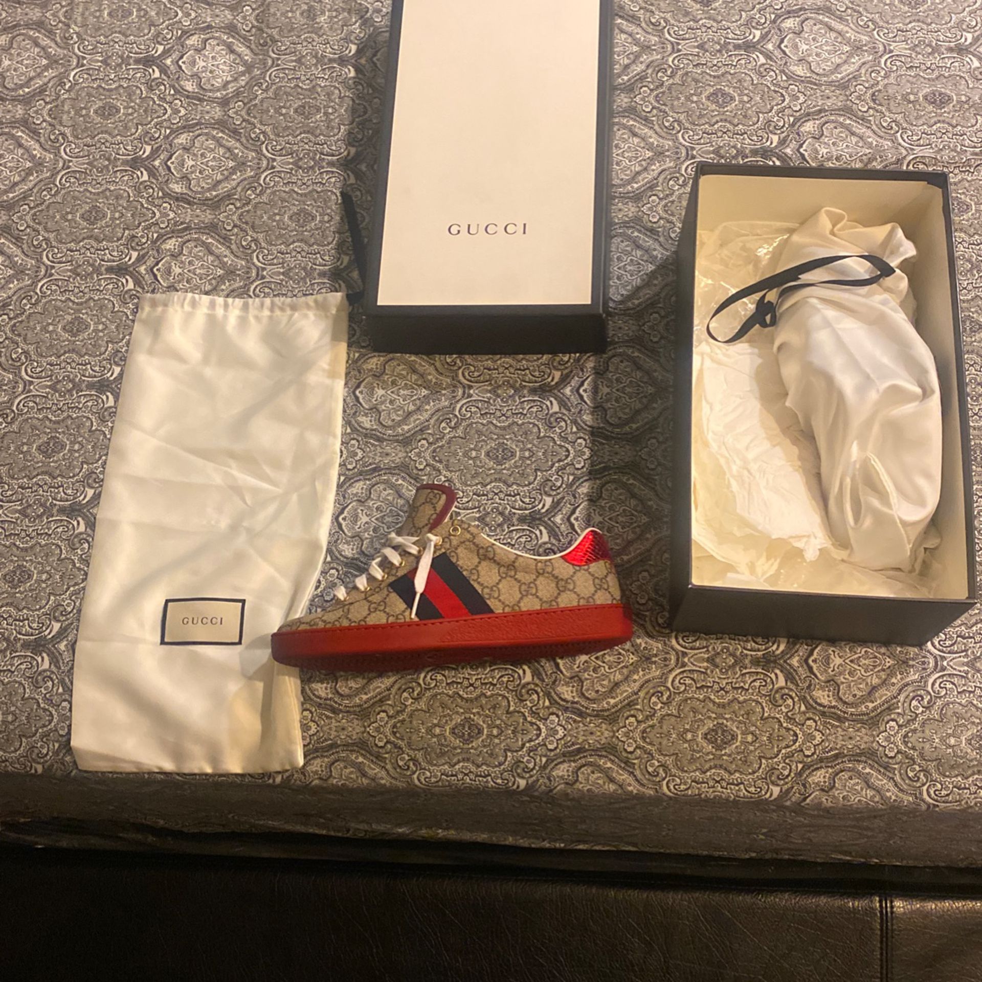 Gucci Shoes Size 8 1/2 Still In Decent Conditioning I Can’t Fit Them They Are Really Nice Expensive Shoes I’m Asking For 300$ OBO Need Them Gone Asap