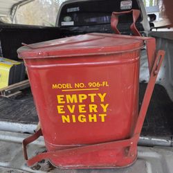 Vintage Steel Fireproof Rag Bin
