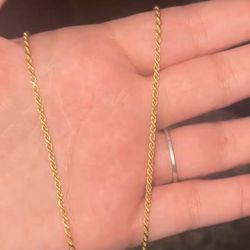 14k Gold Over Silver Rope Chain 