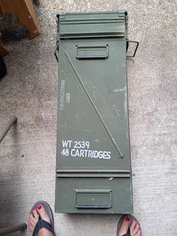 Vintage military  48 cartridge steel crate