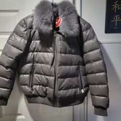 Leather Down Bomber