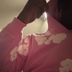 blue, black, and pink denim tears 