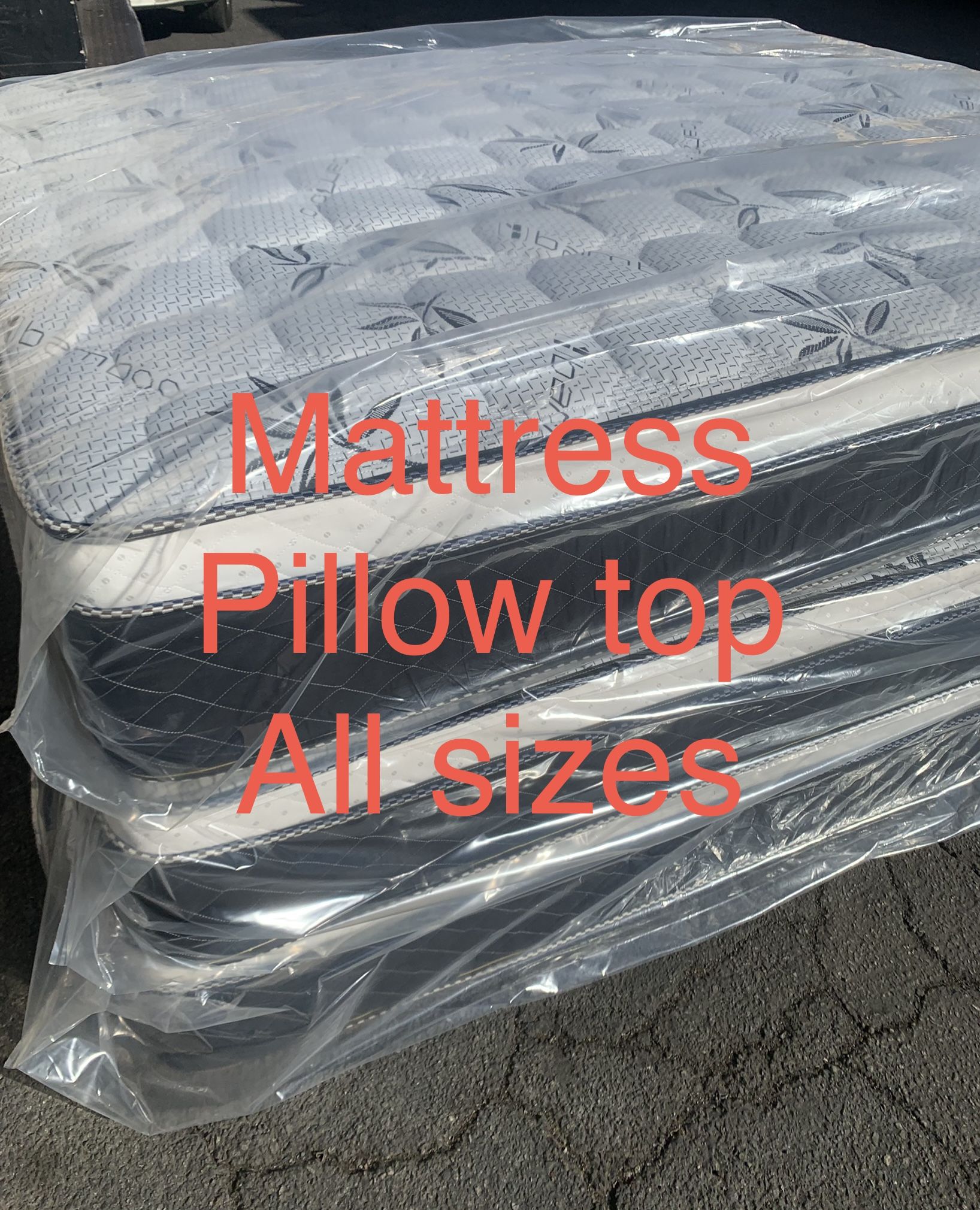 🌟✨Mattress Pillow Top All Sizes ✨🌟 ☑️ 12” inches tall 🟦All sizes 🛏💤 🟠Queen sizes $199 🟡Full sizes $179 🟢Twin sizes $150 🔵Cal king $320 🟣E. K