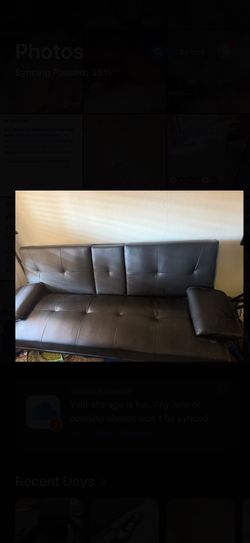 Black Leather Couch In Great Condition