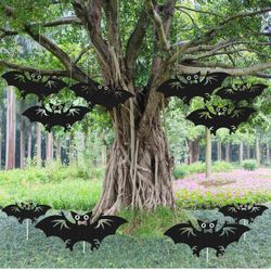 10PCS Halloween Bats Decorations Yard Sign with Stakes