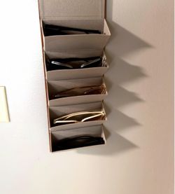 Foldable Sunglasses Case & Wall Organizer ( 5 compartments) + 5 pairs included