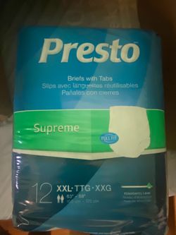For adults XXL Presto supreme diapers/XL ultimate shaped pads