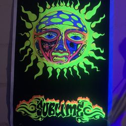 Sublime Sun 2002 l #1810 Flocked Blacklight Poster 23” X 35” RARE