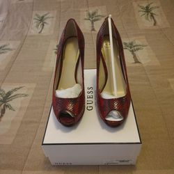 Four Inch Heels Red/Black Size 9