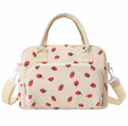 Strawberry Print Lunch Bag