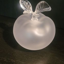 Vintage Lalique France Frosted Crystal Grande Pomme