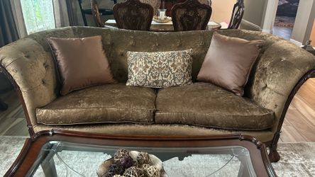 Mediterranean style couch and two matching chairs