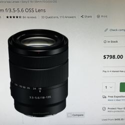 Sony 18-135mm OSS Lens New