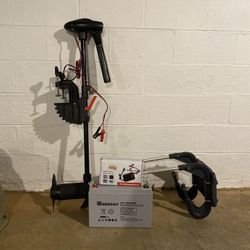 Trolling Motor (Intex), Mount, And Waterproof 12v Battery