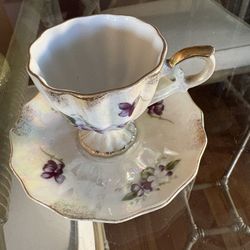 Hand Painted Porcelain Tea Cup. Has #3521, saucer, number 3521