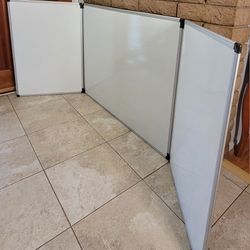 96" Trifold Magnetic Whiteboard and Cork Board