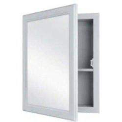 Glacier Bay 15.12 in. W x 19.25 in. H Rectangular Gray Framed Surface Mount or Recessed Medicine Cabinet with Mirror