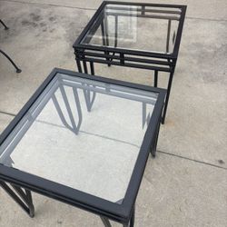 Metal Glass End Tables 20 Obo